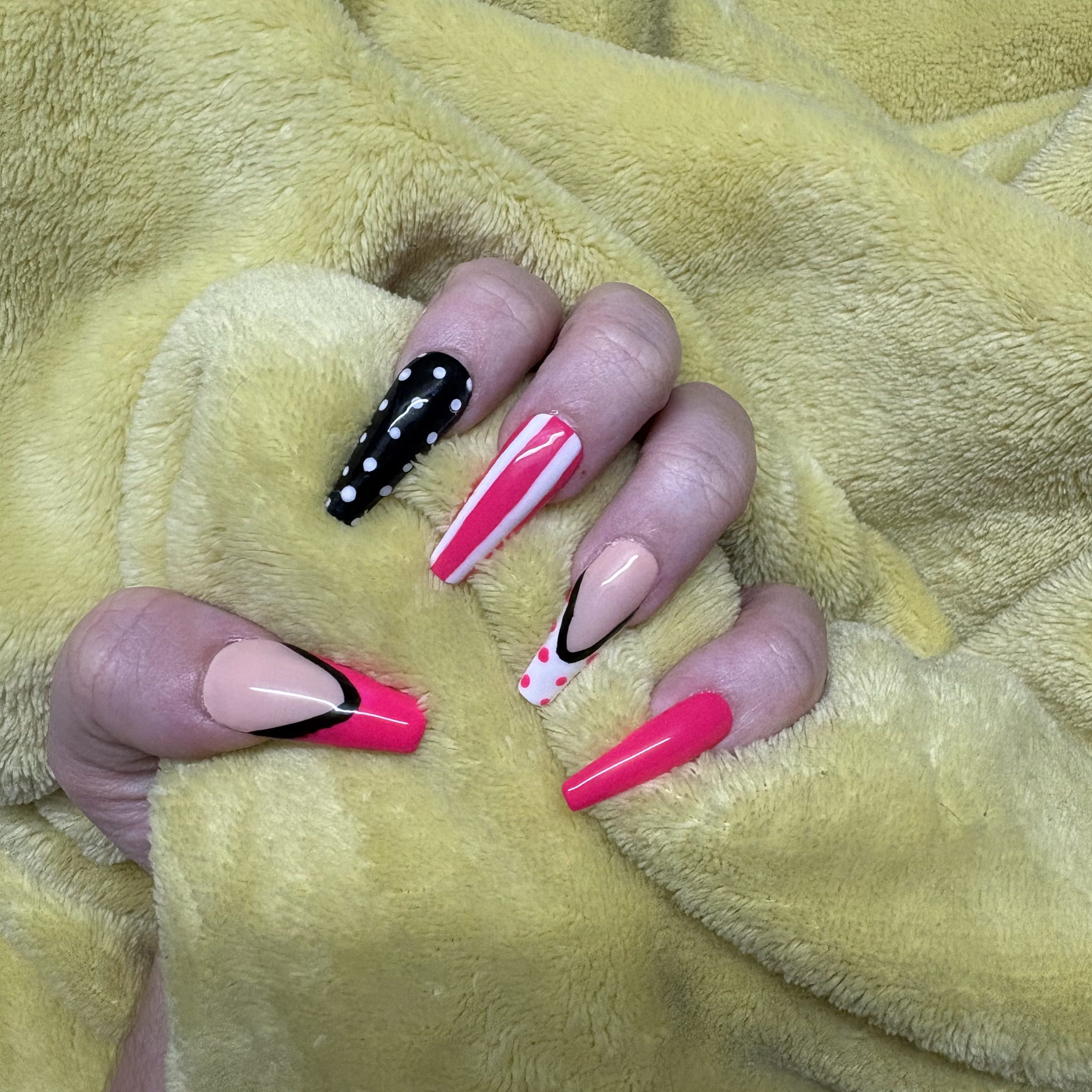 Pink Black White On Long Coffin
