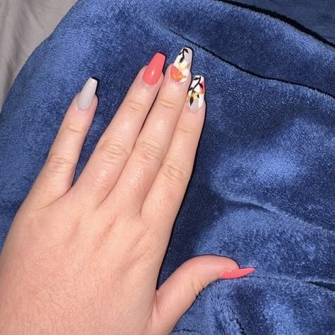 Pink Gray White On Short Coffins